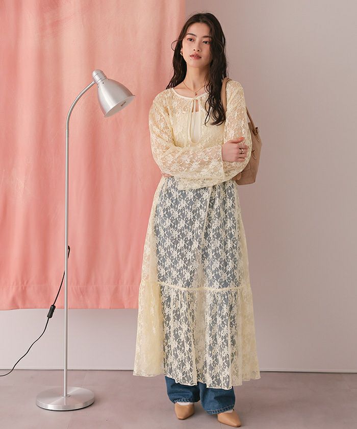 前後2wayレースティアードワンピース | titivate