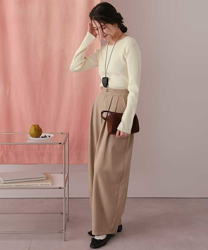 前後2wayUVケア/抗ピルヘンリーネックリブニット | titivate