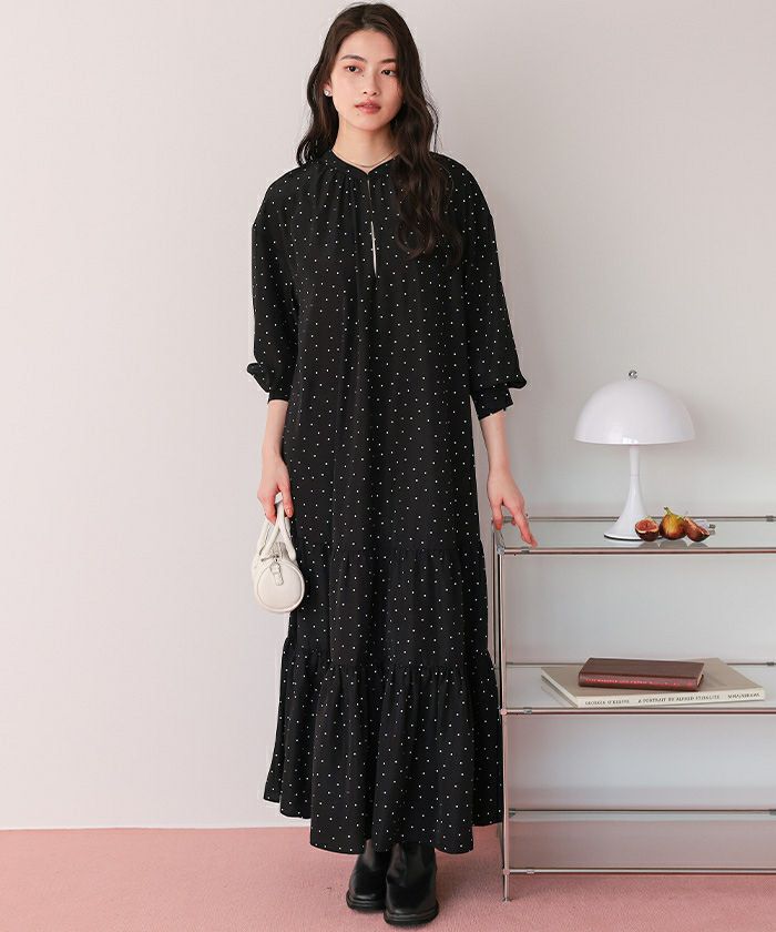 スキッパーティアードロングスリーブワンピース | titivate