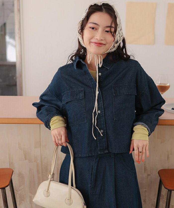 ライトオンスショートデニムシャツ | titivate