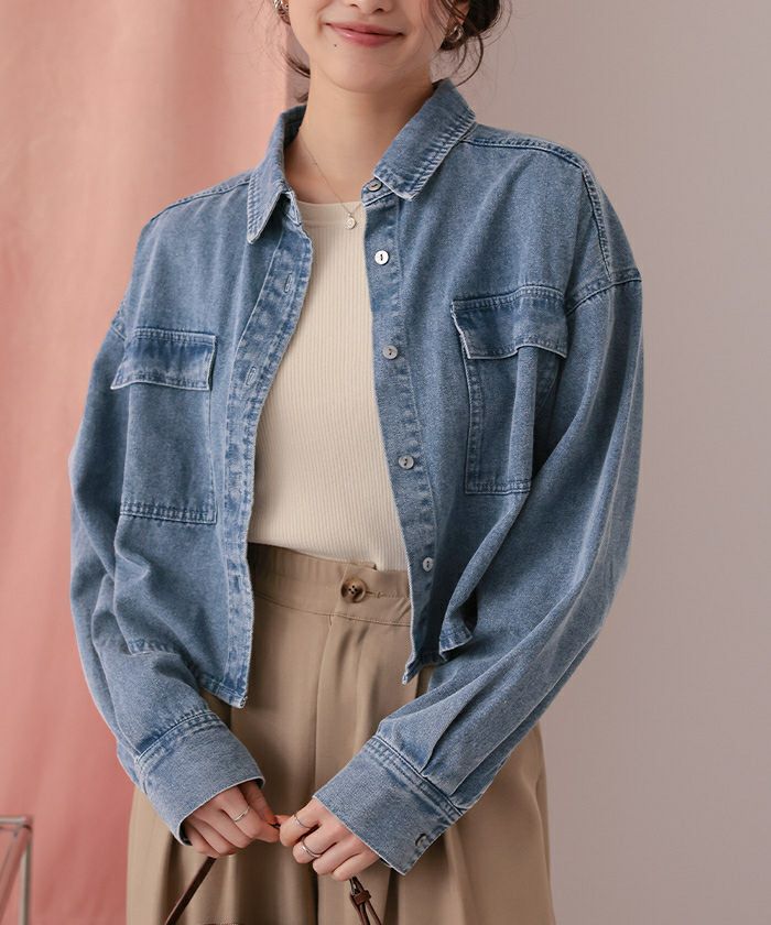 ライトオンスショートデニムシャツ | titivate