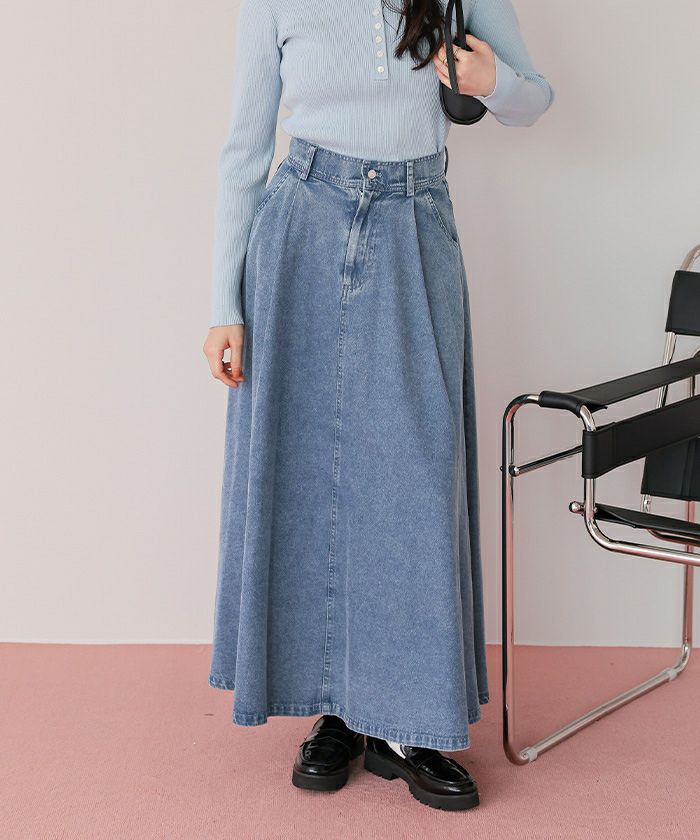 ライトオンスデニムフレアスカート | titivate
