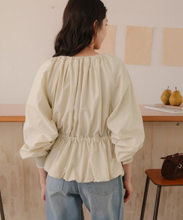 ペプラムギャザーボリュームブルゾン | titivate
