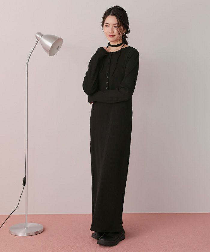 チョーカー付きリブワンピース | titivate