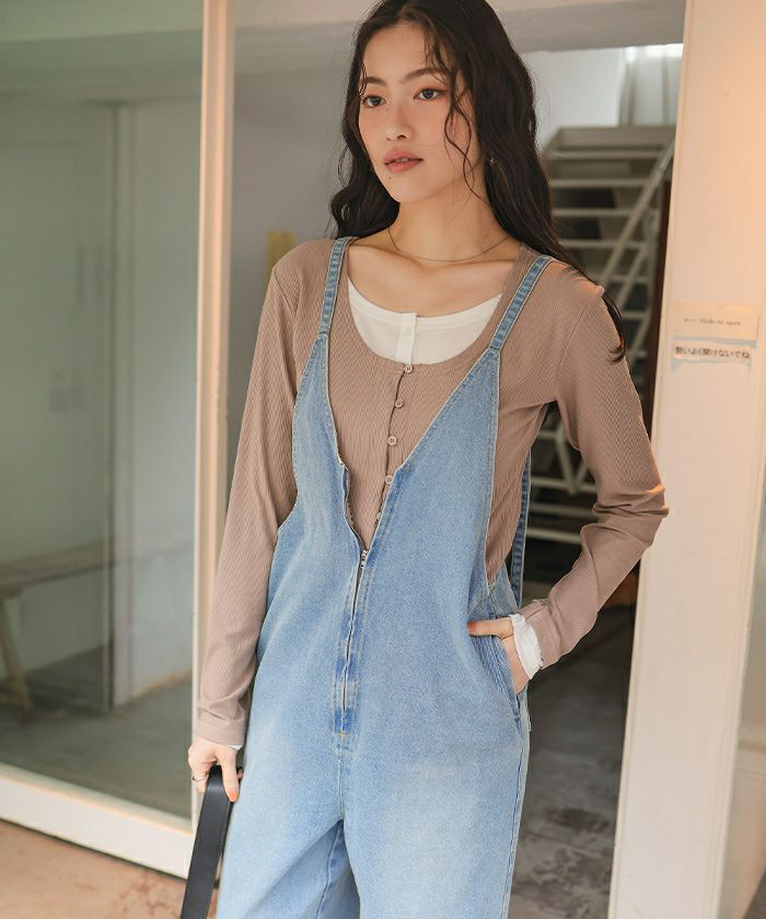 rady デニムキャミソールサロペット ライトブルー Mサイズ 残り1 楽天