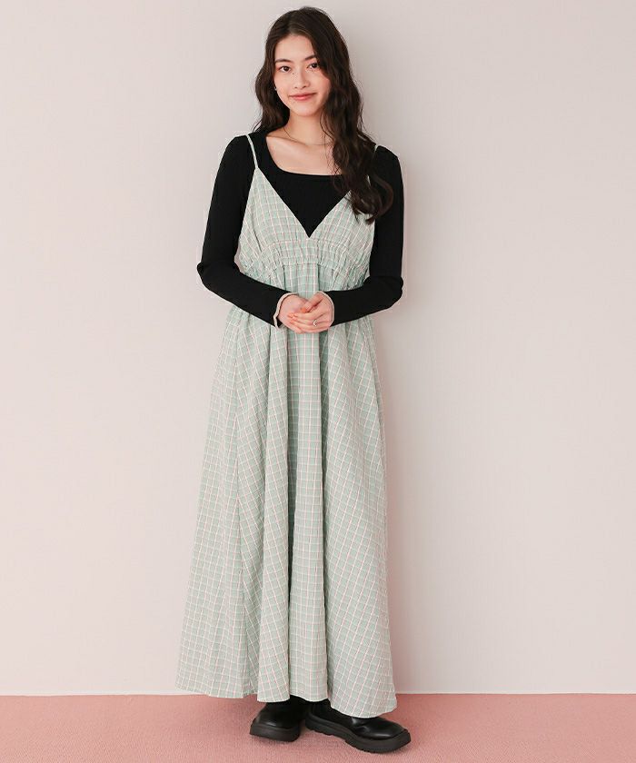 ボリュームギャザーキャミソールワンピース | titivate