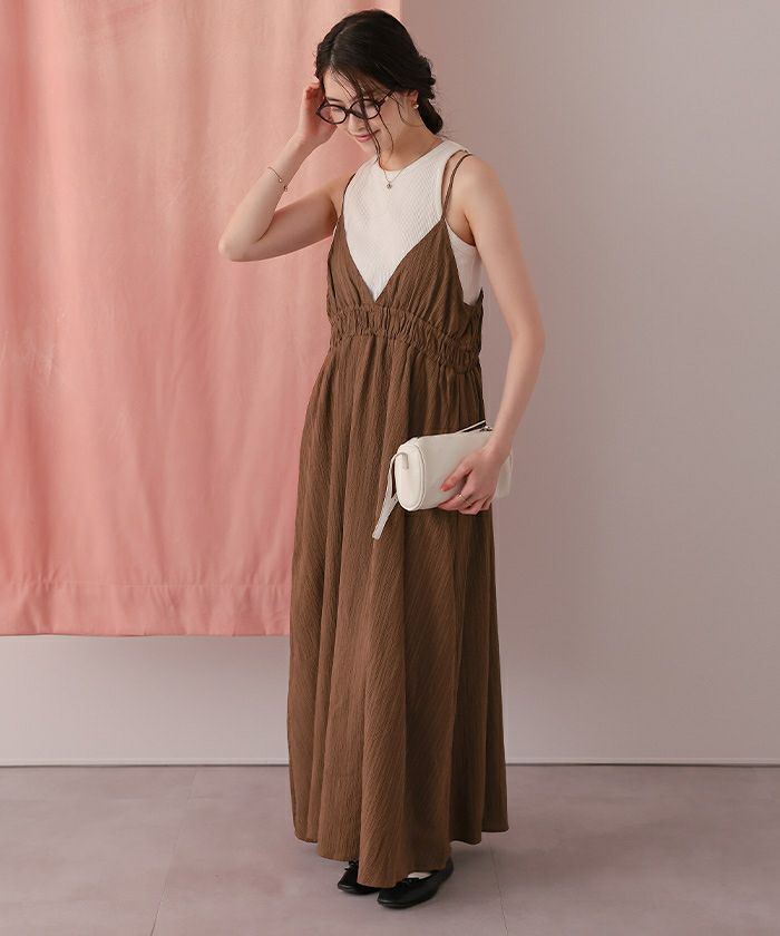 ボリュームギャザーキャミソールワンピース | titivate