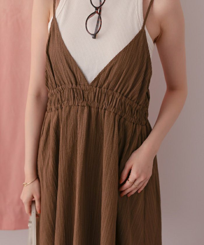 ボリュームギャザーキャミソールワンピース | titivate