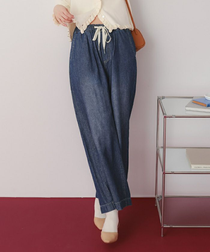 イージーワイドデニムパンツ | titivate