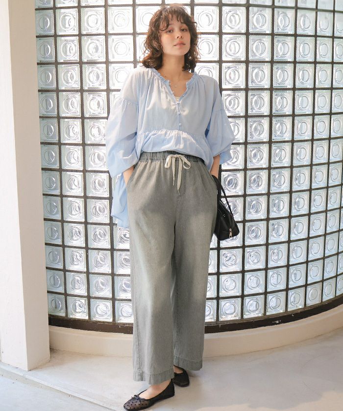 イージーワイドデニムパンツ | titivate