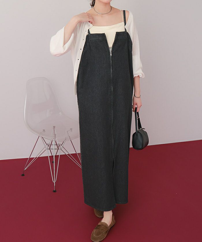 フロントZIPデザインジャンパースカート | titivate