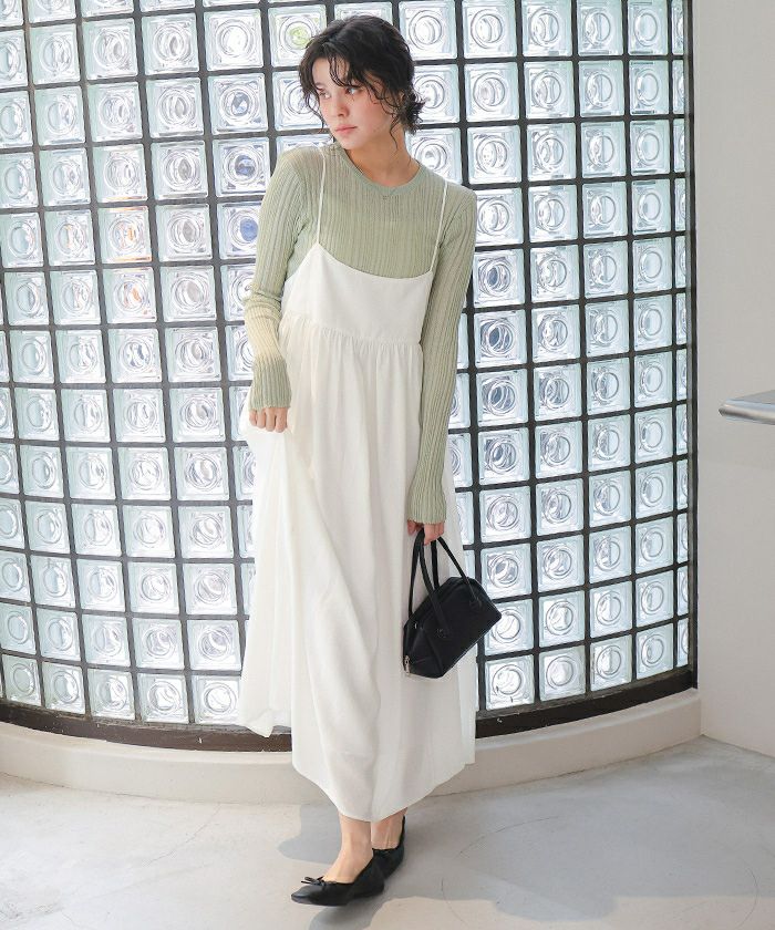 ギャザーボリュームキャミソールワンピース | titivate