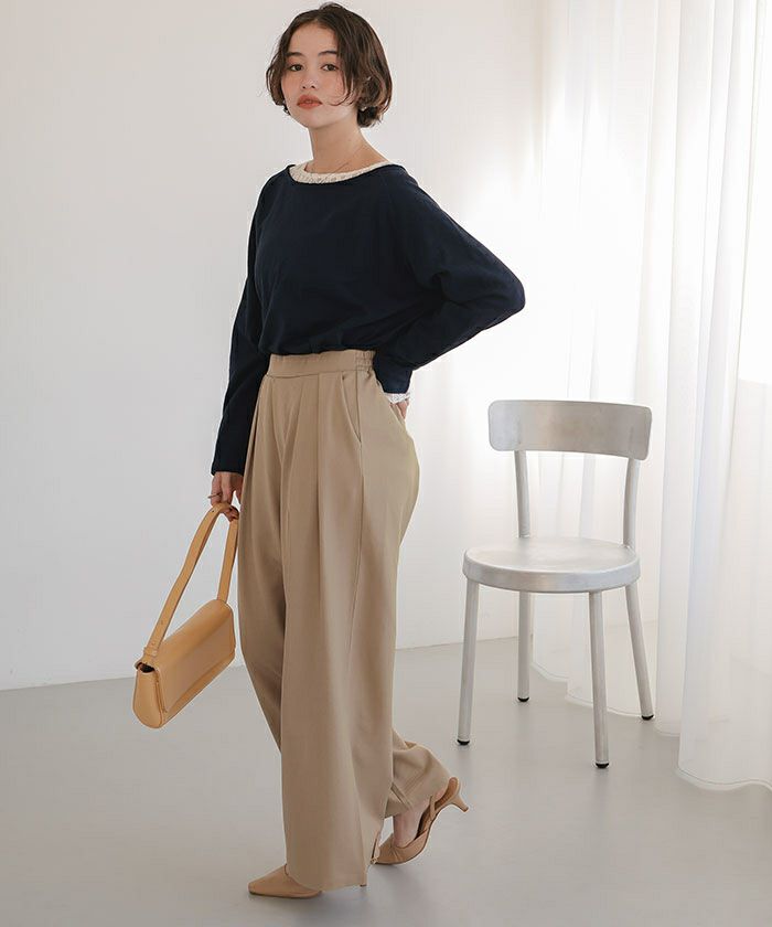 ツータックワイドイージーパンツ | titivate