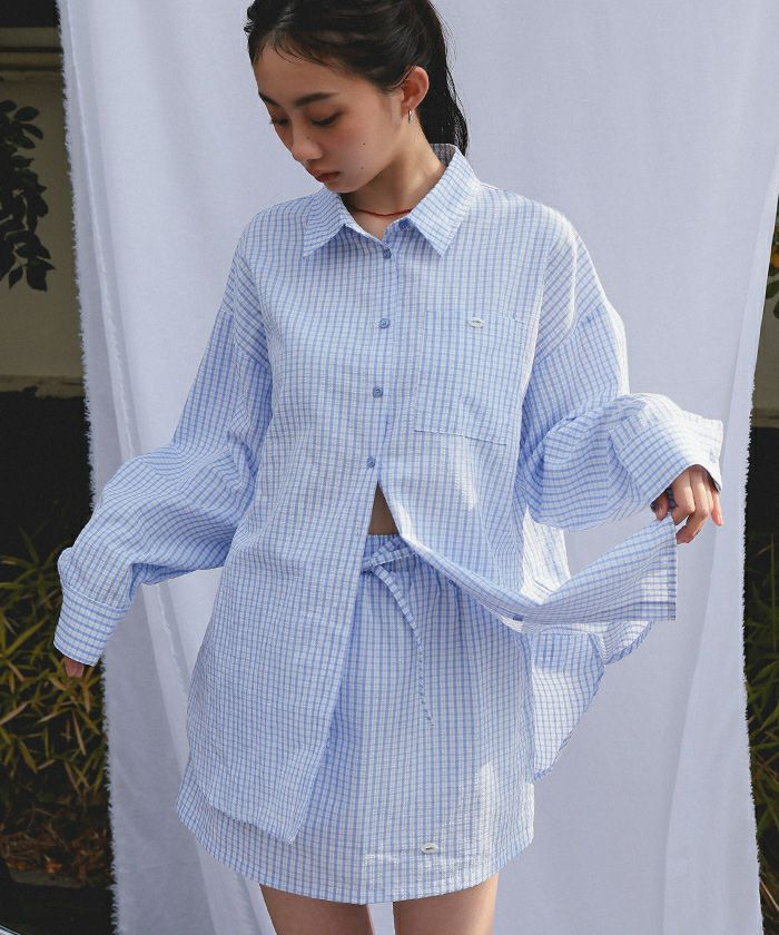 サッカーチェックシャツスカートセット【miette ミエット】 | titivate