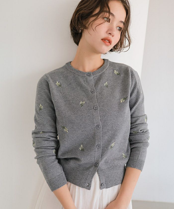フラワー刺繍カーディガン | titivate