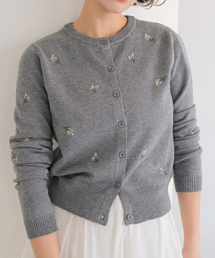 フラワー刺繍カーディガン | titivate