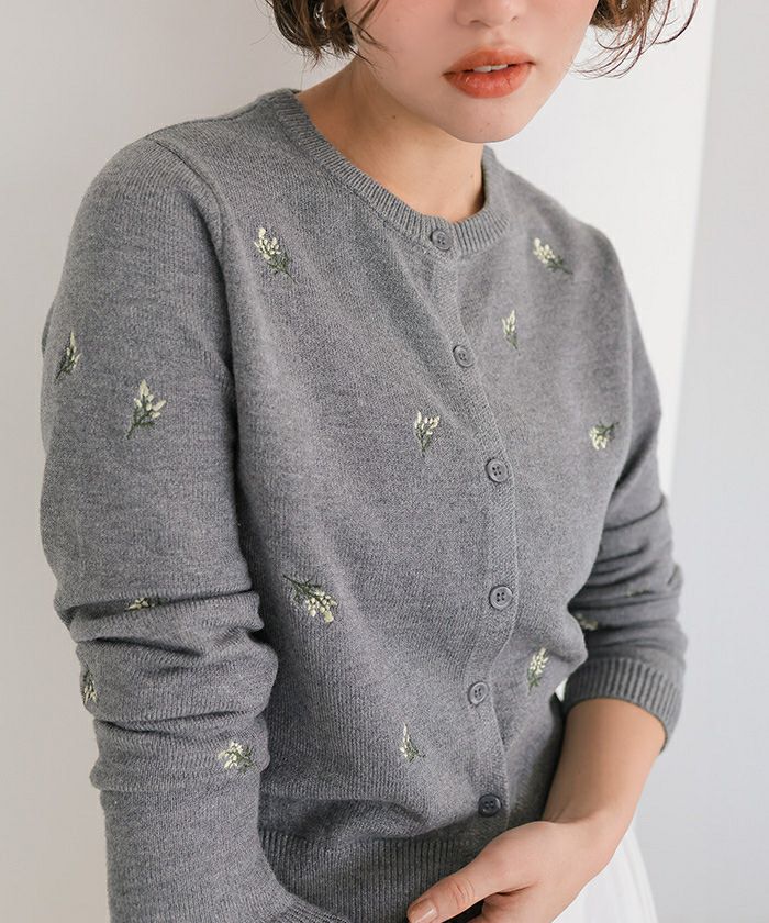 フラワー刺繍カーディガン | titivate