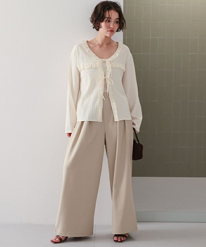 フリルVネックシャツハオリ | titivate