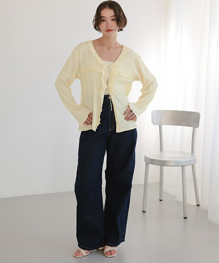 フリルVネックシャツハオリ | titivate