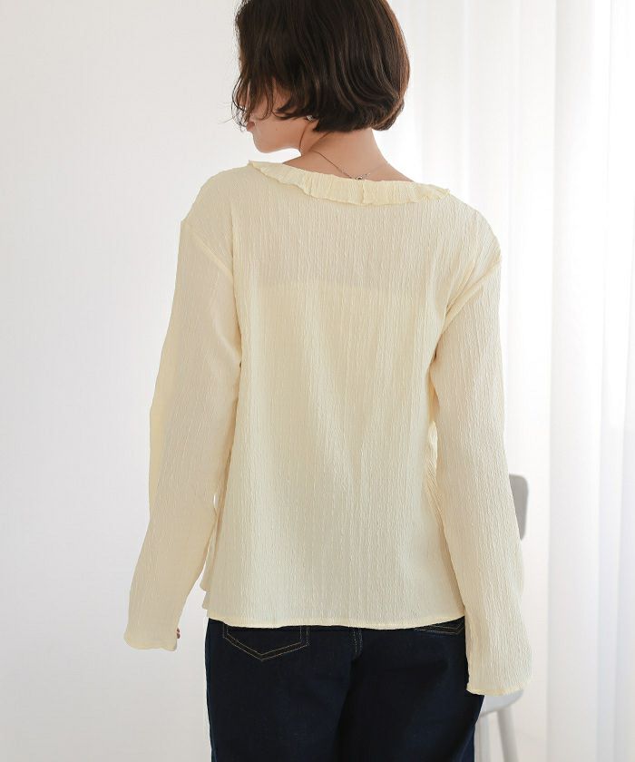 フリルVネックシャツハオリ | titivate