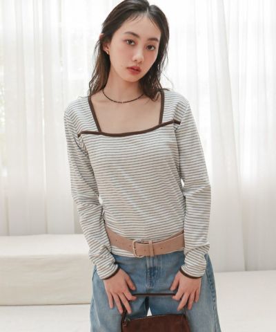 マルチボーダーリブニット【miette ミエット】 | titivate