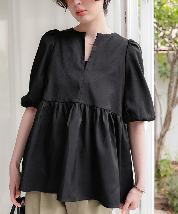 前後2wayレースアップチュニックブラウス | titivate