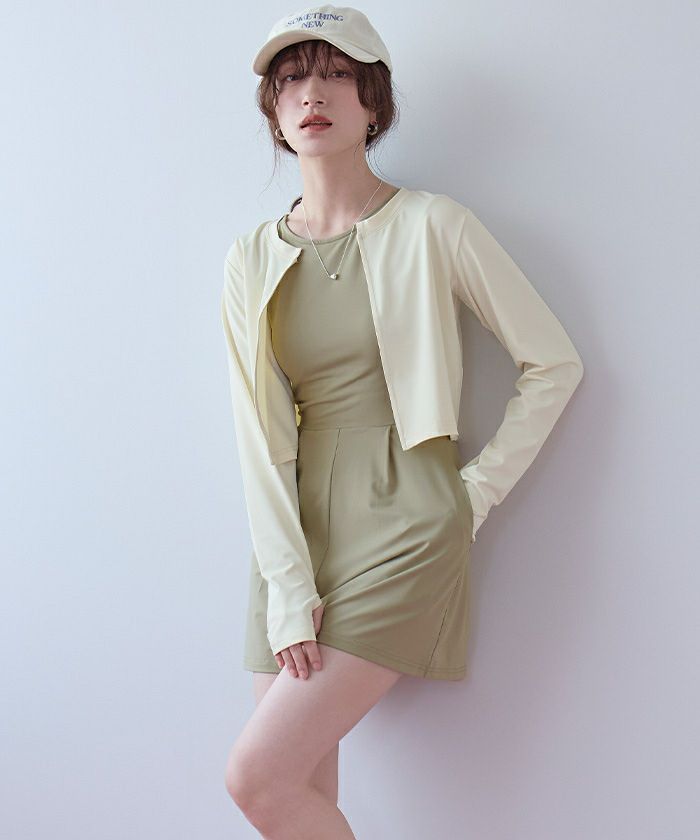 3点セット/前開きトップス付オールインワン/ラッシュガード【SEADRESS