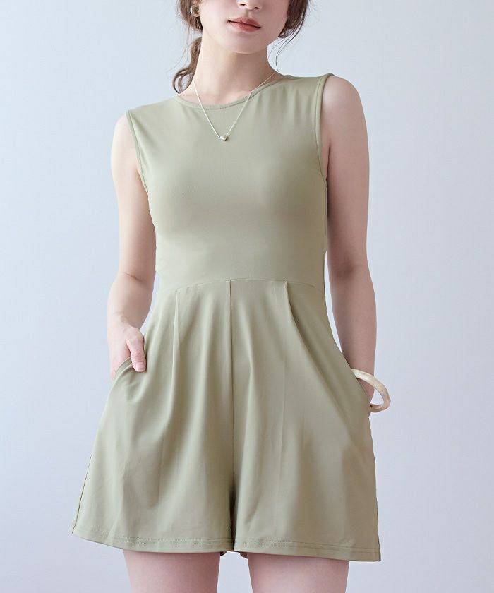 3点セット/前開きトップス付オールインワン/ラッシュガード【SEADRESS