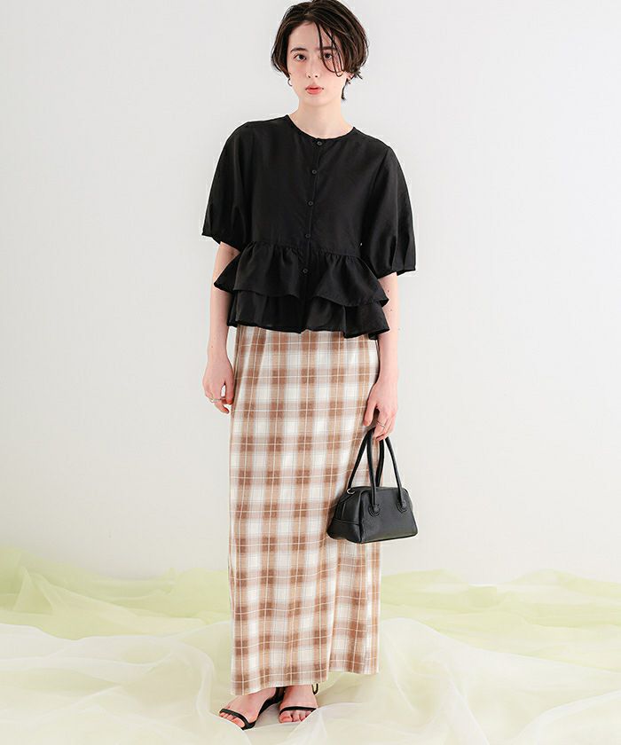 Iラインチェックスカート | titivate