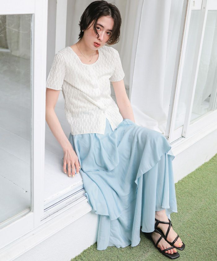 前後2wayなみなみシアージャガードトップス【メール便可／100】 | titivate