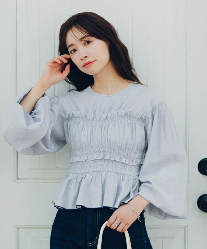 シャーリングデザイントップス | titivate