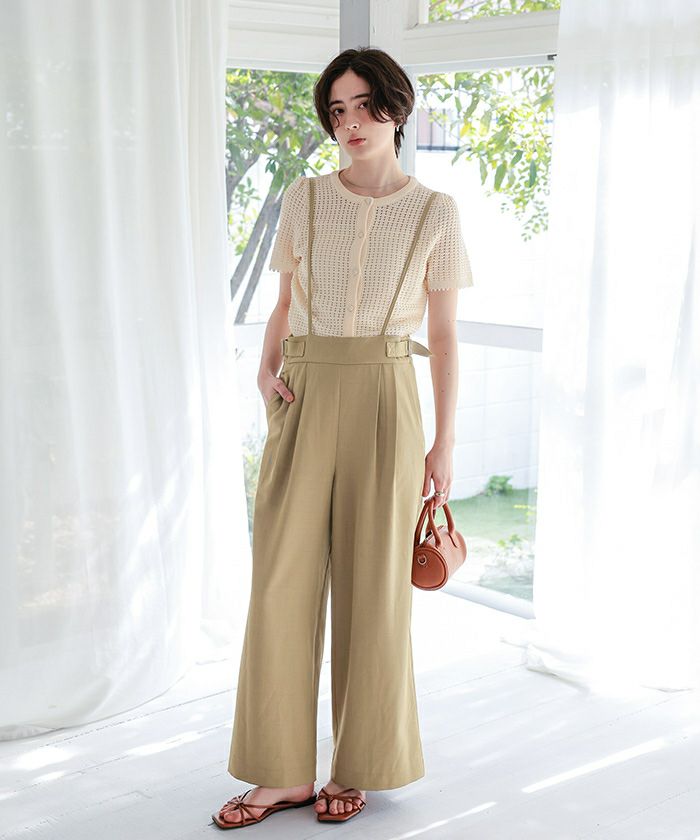 サスペンダータックワイドパンツ | titivate