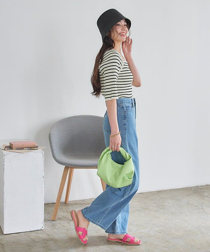 チャコット　フラットサンダル　ネイビー　L クッション入り・andGIRL/ar掲載【EVOL/イーボル】 ILIMA