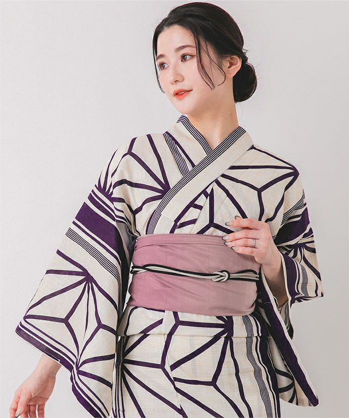 単品]麻の葉古典柄綿麻浴衣 | titivate