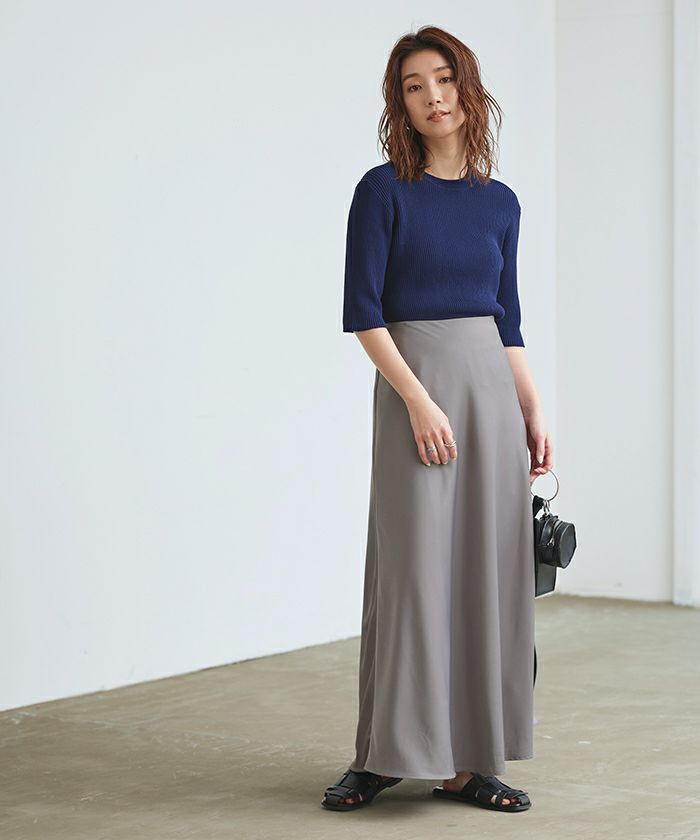 ベルト付きサテンナロースカート ベルト付サテンナロースカート - 12Twelve Agenda(トゥエルブ