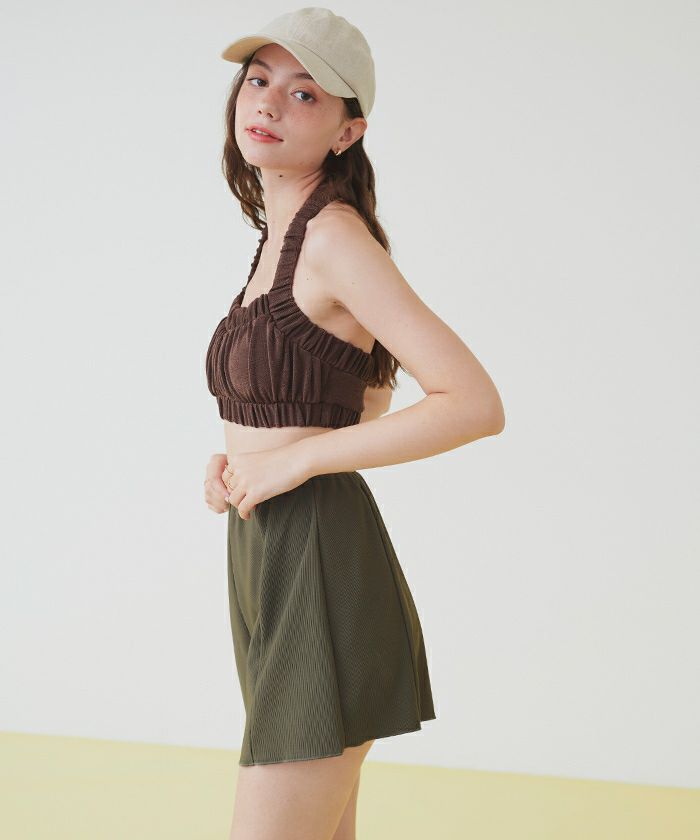 ハイウエストシンプルショートパンツ/水着【SEADRESS シードレス