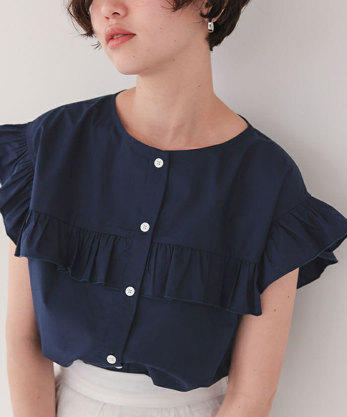 フレンチスリーブフリルブラウス【メール便可／60】 | titivate
