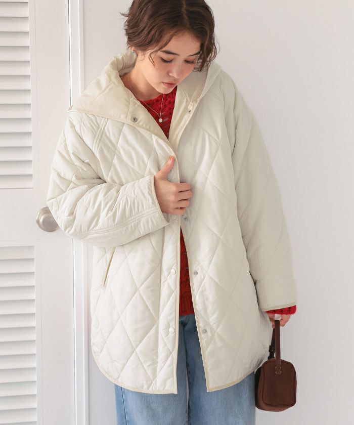 フーデットキルティングショートコート | titivate