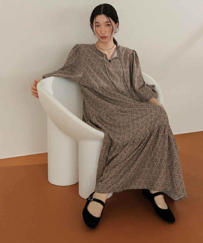 前後2way花柄ティアードワンピース | titivate