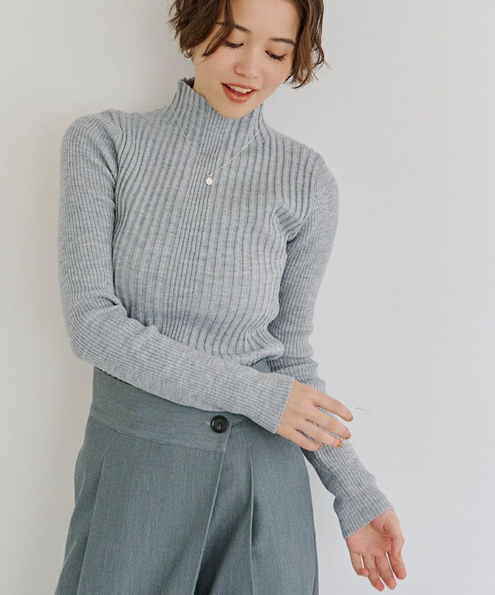 ランダムリブハイネックニット | titivate