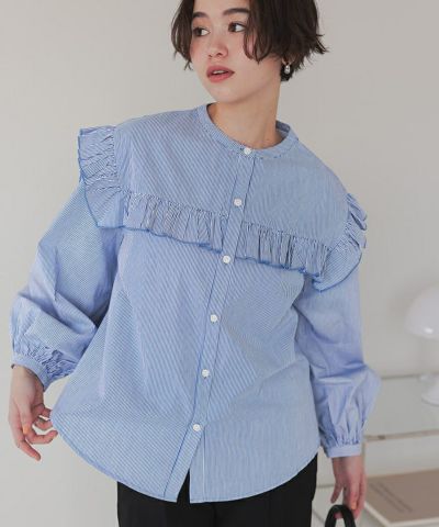 ボリュームスリーブフリルブラウス【メール便可／100】 | titivate