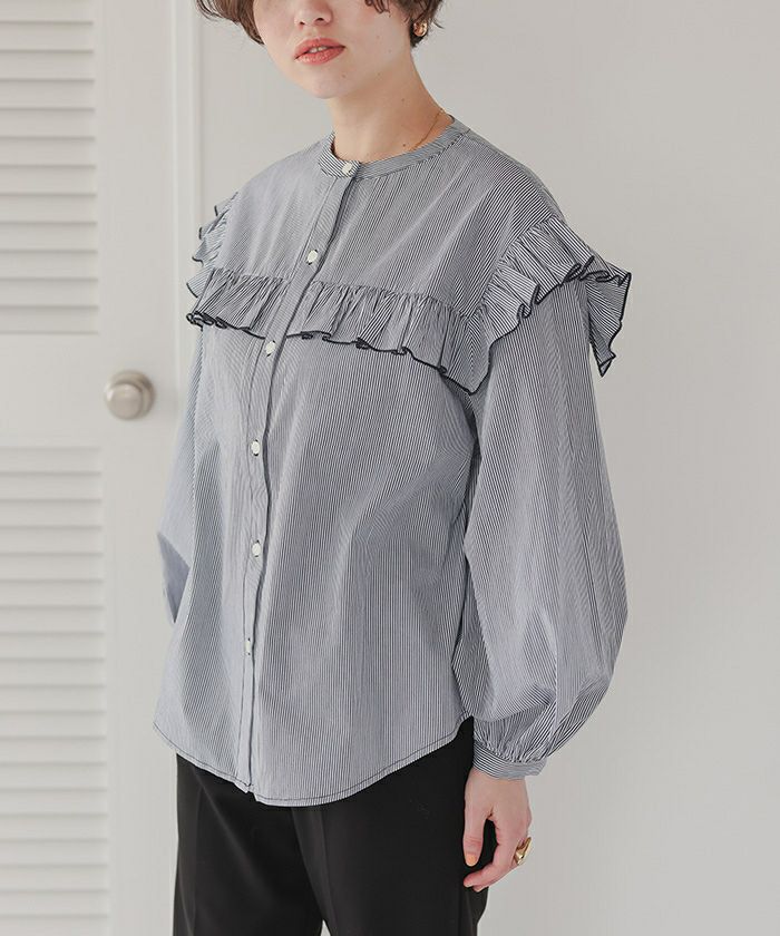 ボリュームスリーブフリルブラウス【メール便可／100】 | titivate